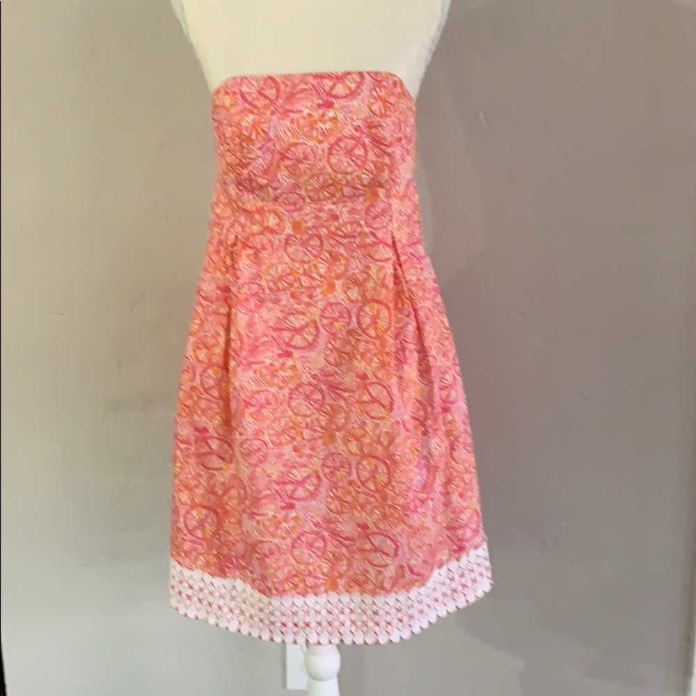 EUC LILY PULITZER STRAPLESS DRESS SIZE 8